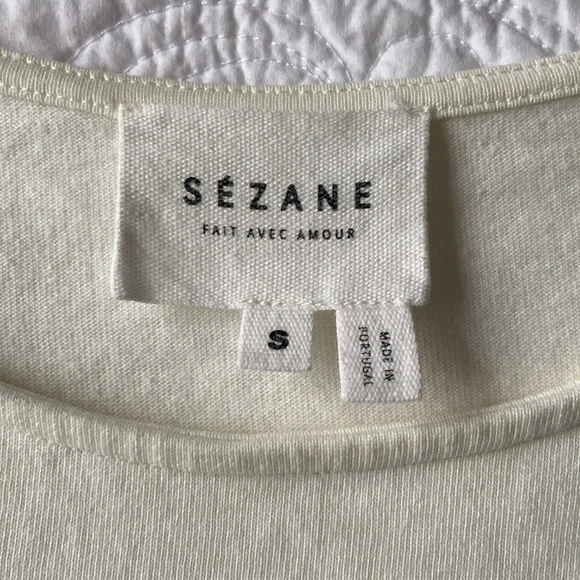 Sezane Loic Mariniere Breton Stripe Shirt White Ecru Blue XS - Picture 8 of 17